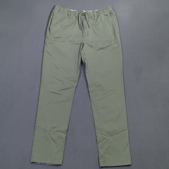 Chubbies Pants Men's M Green Cotton Chino Elastic Waist Drawstrings - Picture 1 of 10